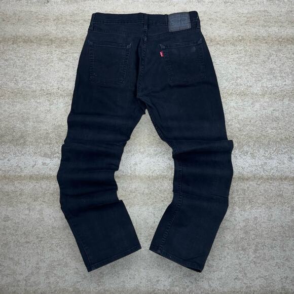 Levis Jeans 513 Slim Straight Fit Jet Black Wash Denim Paper Tag Distressed - Picture 1 of 7